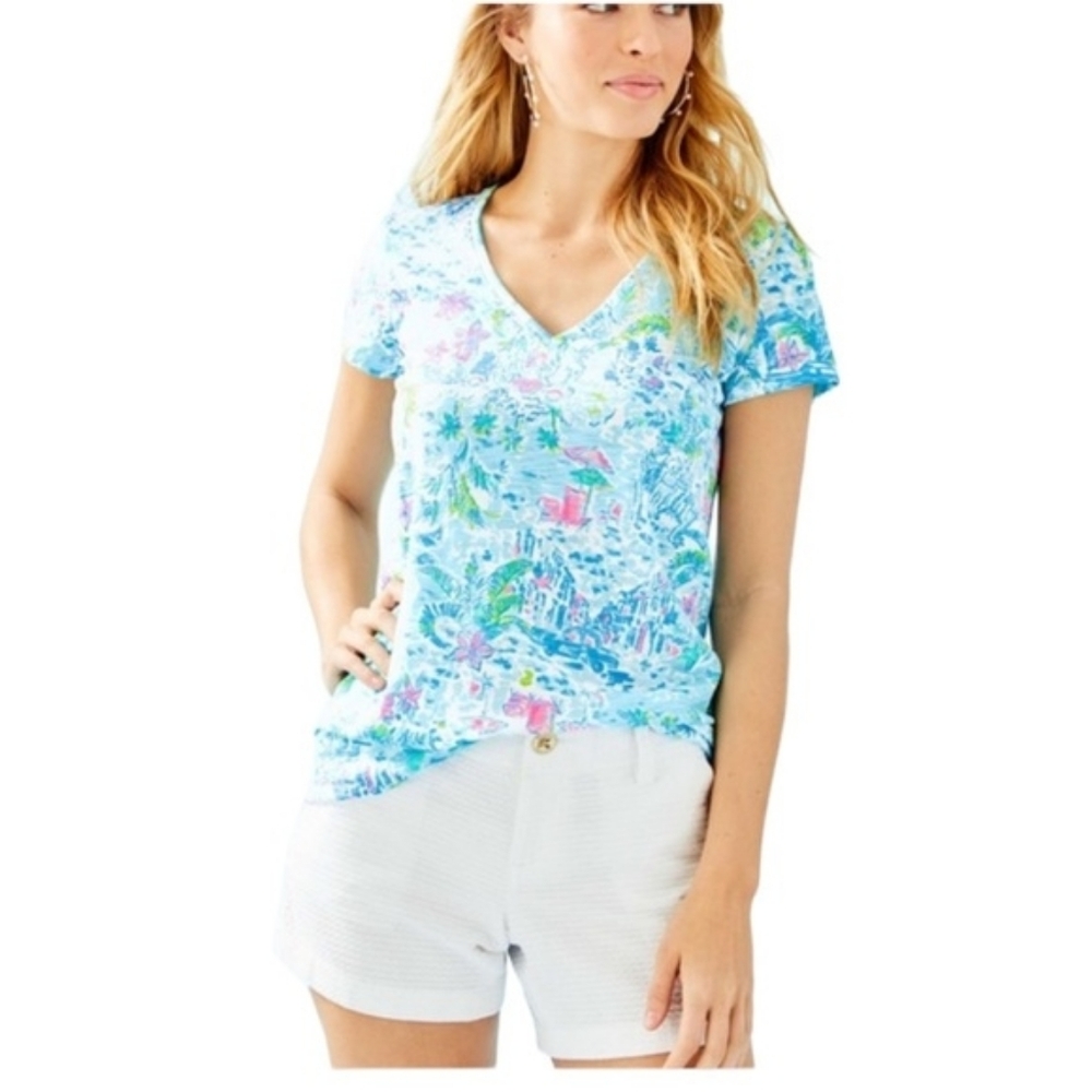 Lilly Pulitzer Etta Top What a Lovely Place Print